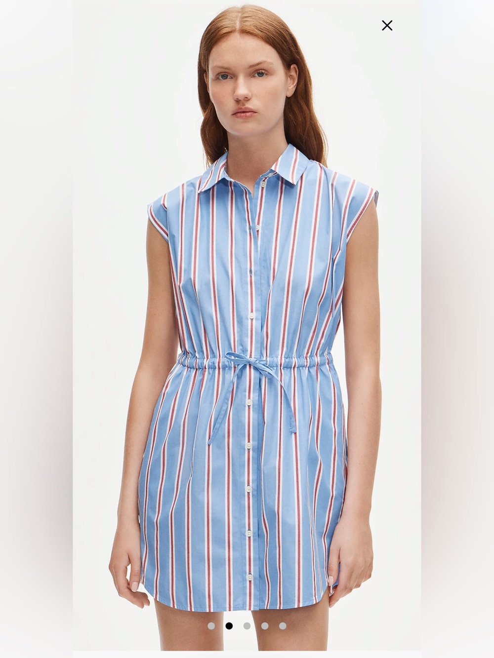 NWT J. Crew Cap-sleeve shirt-dress in striped cotton poplin 8
